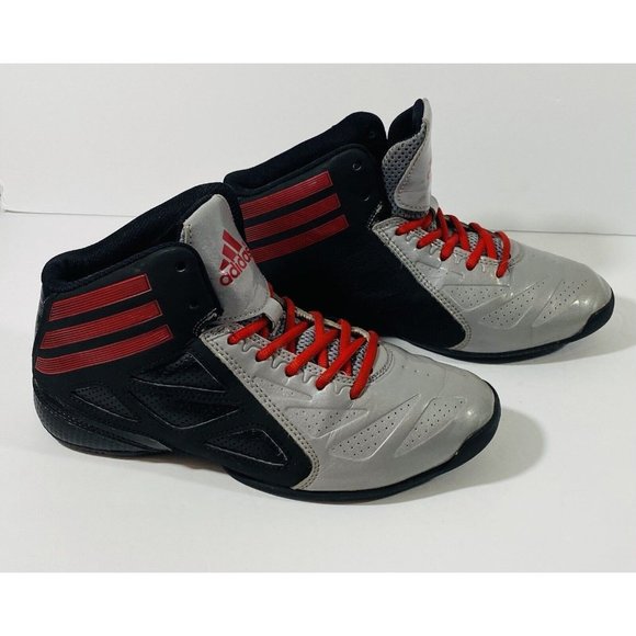Adidas Next Level Speed 2 K Mid-Cut Basketball Shoes Boys Size 5.5 Silver Red - Picture 4 of 11